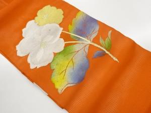 絽花葉模様織出し名古屋帯